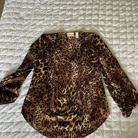 Chicos satin leopard tassel blouse - Picture 4 of 11